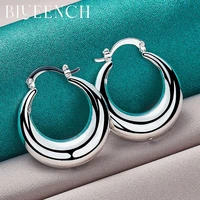 blueench 925 sterling silver simple geometric glossy earrings for ladies party wedding light luxury high jewelry