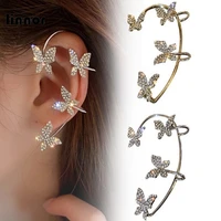 delicate full crystal butterfly ear clip earrings ins girls accessories 1pc