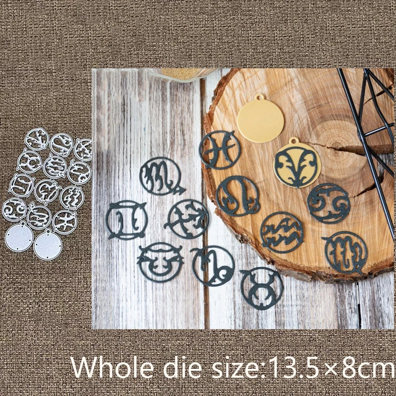 

New Design Craft Metal stencil mold Cutting Die twelve constellations circle scrapbook die cuts Album Paper Card Craft Embossing