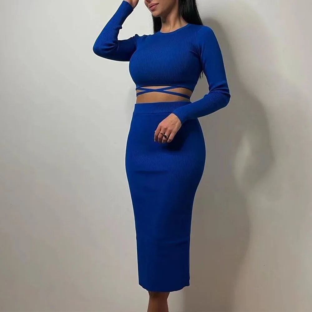 

ZATRHMBM 2022 Женский трикотажный топ с короткой талией и круглым вырезом на весну и лето