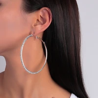 sexy crystal large round hoop earrings for women fashion shiny rhinestone earrings girl party earrings jewelry accessories