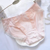 girls summer milk silky sheer pure cotton sexy micro princess soft panties transparent knickers mid waisted naughty cute briefs