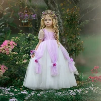 performance dress european and american girls wedding dress fluffy princess dress little girls purple dress