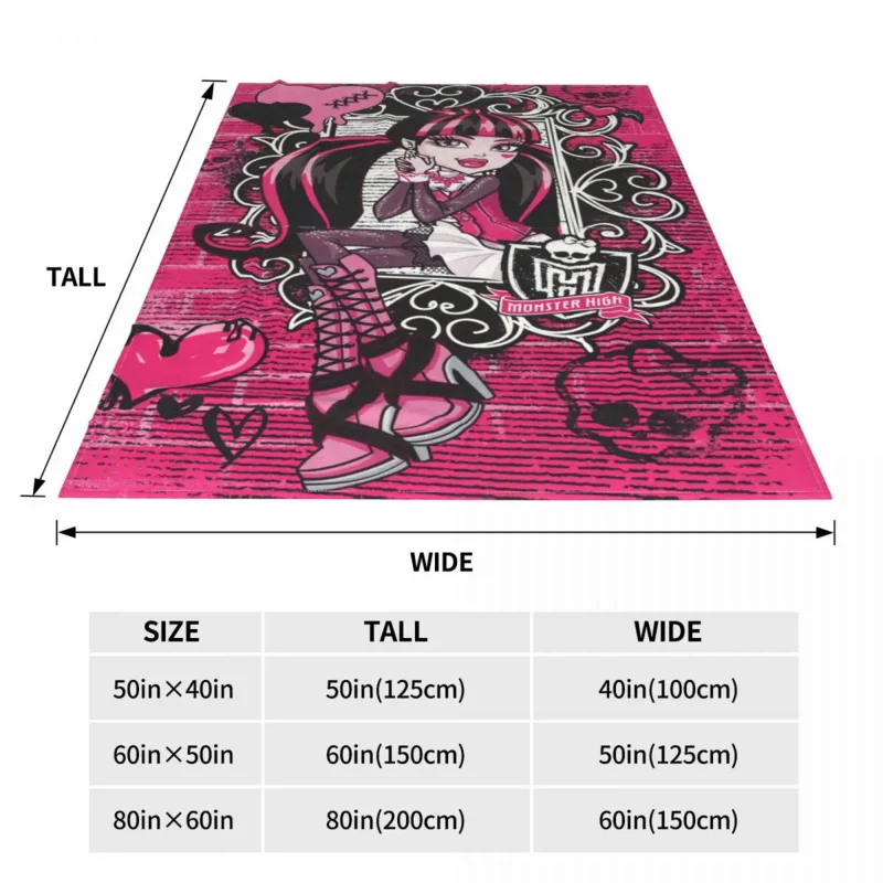 Draculaura Monster High аниме одеяла флисовые весенние осенние портативные супер мягкие