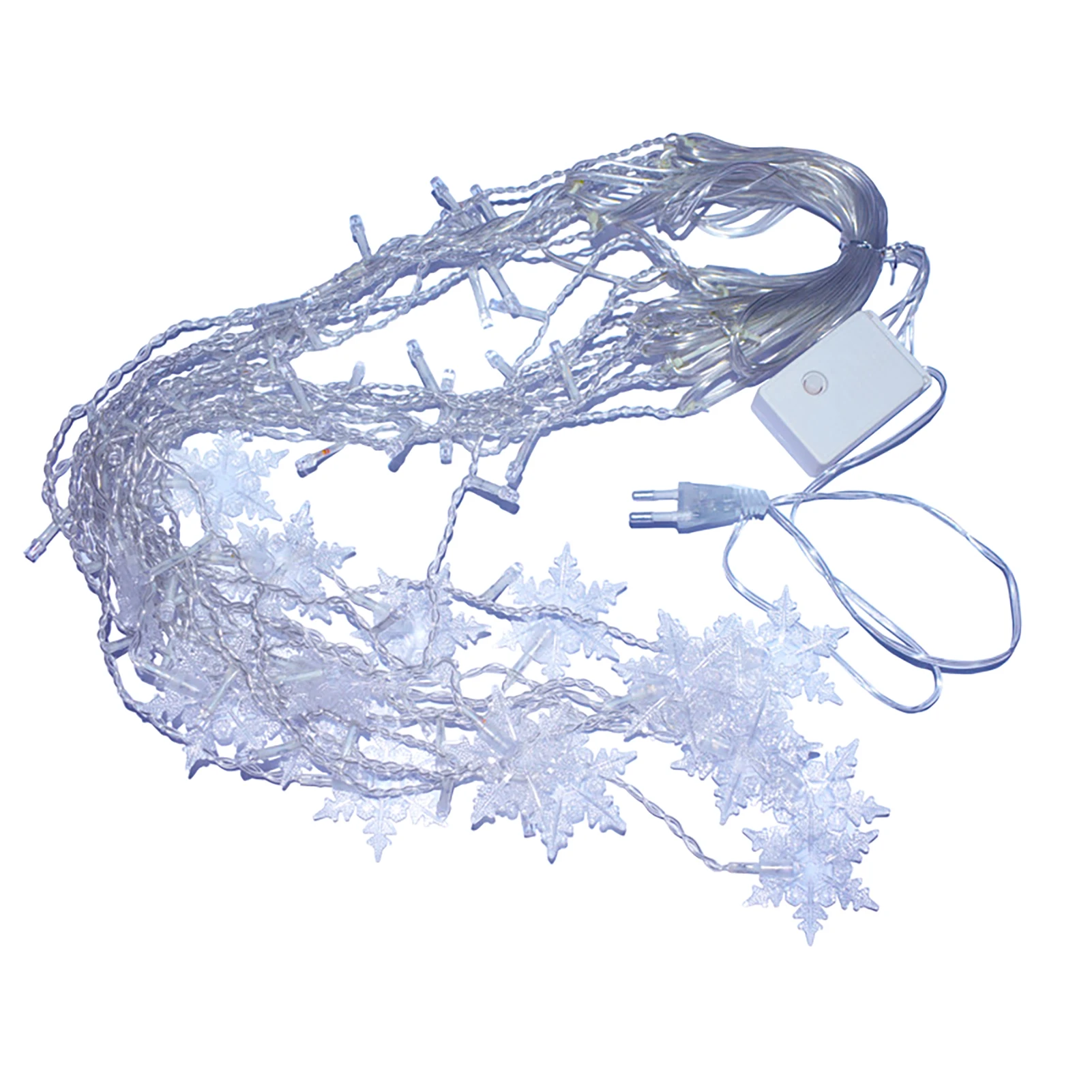

16 LED String Light Fairy Lamp Snow Flake Practical Curtain Indoor Outdoor EU US Plug Colorful DIY Extra Long Christmas Decor