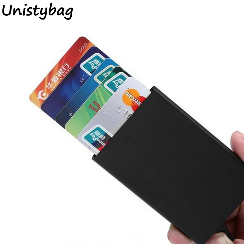 

Card Holders for Men Anti-theft ID Holder Thin Aluminium Metal Card Case Credit Card Box Tarjetero Hombre