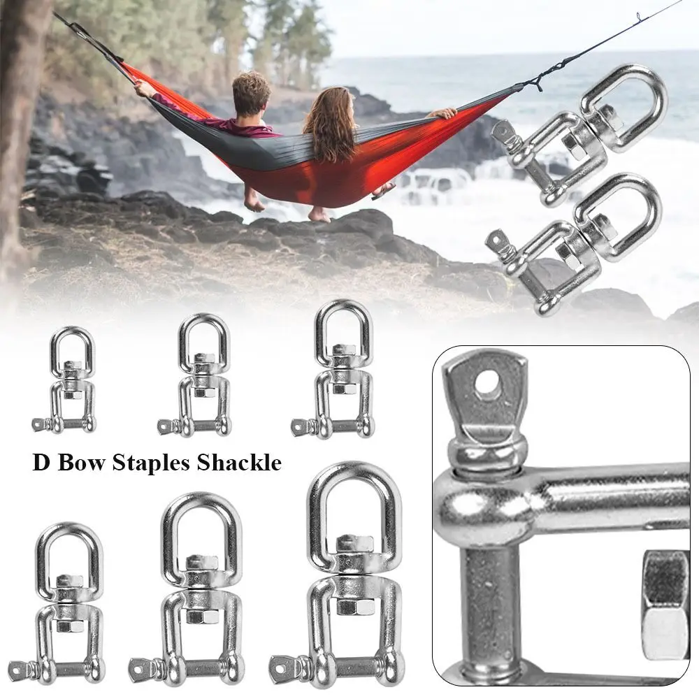 

Stainless Steel Screw Joint Connector Outdoor Bracelet Buckle D Bow Staples Key Ring Keychain Hook Solid Carabiner