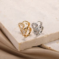 fashion korean moon zircon stud earrings for women cute heart bear feet lucky star flower earring girls jewelry accessories gift