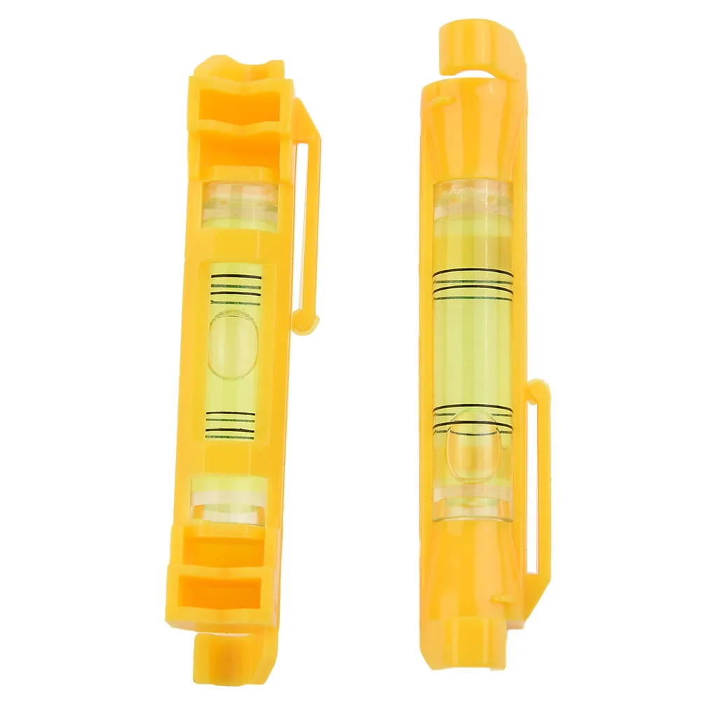 

2 шт. горизонтальные пузырьки 75x12,5 мм акриловая + пластиковая подвесная проволока Каскадный мини-Уровень Оранжевый проволочный инструмент Желтый