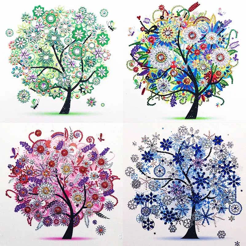 

Женский красивый подарок, четыре сезона, круглая Искусственная елка в форме 1 шт. холста/смолы, сделай сам