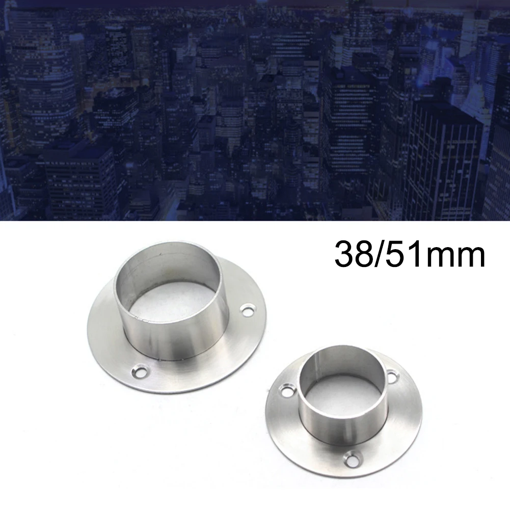 

Stainless Steel Flange Bracket For Wardrobe Curtain Cloth Rod Seat Round Connection Tube 38mm 51mm Household Furniture Hardware