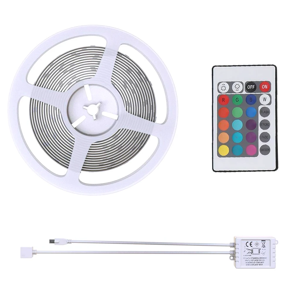 

Colorful LED Stripes Tape Waterproof RGB Lights Bar Chain Remote Control Decoration for Home TV Party EU Plug