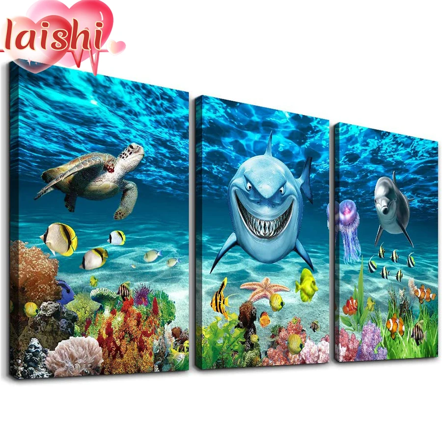 

3 шт., алмазная вышивка «Пейзаж» под водой