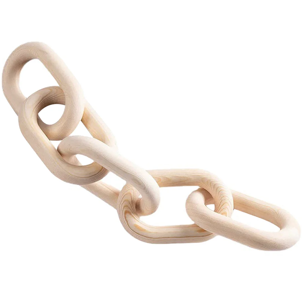 

Chain Wood Decor Link Wall Hanging Wooden Ornament Farmhouse Pendant Decorative Rustic Home Decoration Knot Links Tasse Table