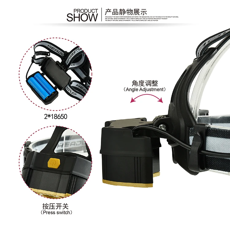 Светодиодная ламсветильник COB с 5 режимами освещения работает от 2 батарей 18650 |