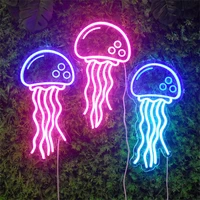 new creative jellyfish lights wall hanging led neon light signs aquarium lights decorative led neon lights gifts home decoration