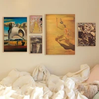 salvador dali museum exhibition good quality prints and posters kraft paper sticker home bar cafe stickers wall painting