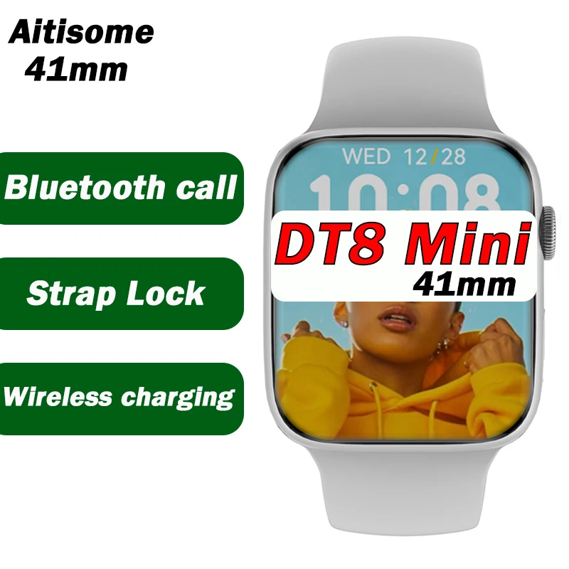 

Смарт-часы IWO с ультра-ремешком и блокировкой, мини-часы DT8, Беспроводная зарядка, NFC GPS, ECG, для женщин и мужчин, 1,8 дюйма, Bluetooth, вызов, 41 мм, серия 9