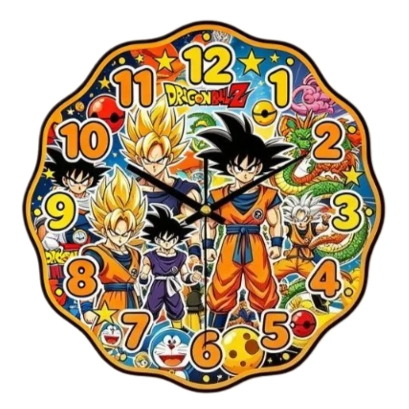 Часы Dragon Ball Son Goku Kakarotte необычной формы, с ярким мультяшным принтом, для дома и спальни, бесшумные, кварцевые (art.: 3920dc14253ed) - 3920dc14253ed