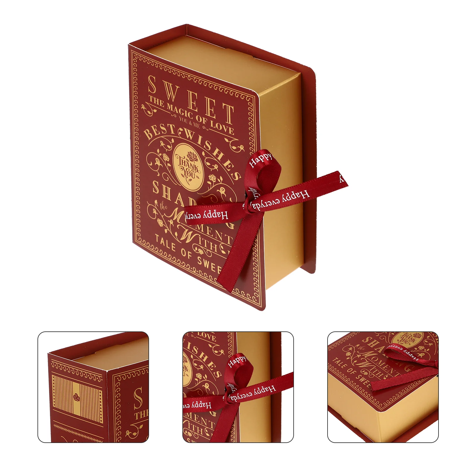 

10 Pcs Fake Book Box Baby Wedding Jewelry Bridesmaids Decor White Cardboard Candy Case