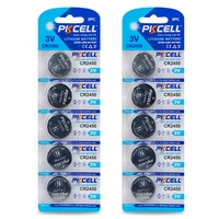10pc pkcell cr2450 3v lithium battery ecr2450 dl2450 br2450 button cell batteries for watches toys calculators