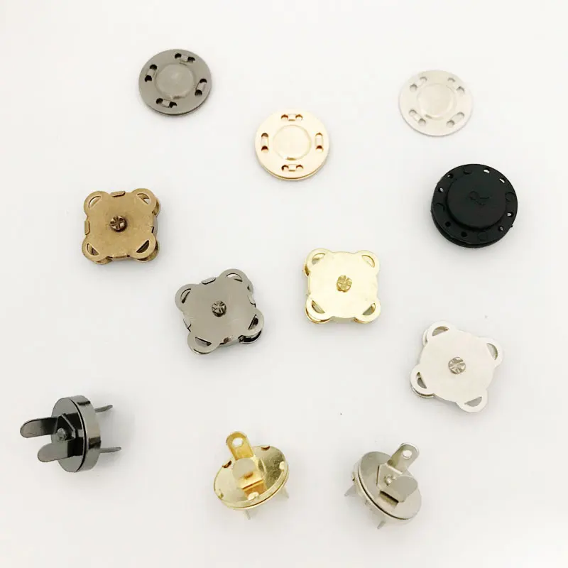 

100 шт./лот 14 мм квадратные металлические пуговицы, сливовый Магнитный кошелек, сумка для Walle, одежда, сумка, ремесло, защелки, застежки, детали, аксессуары