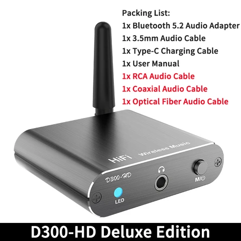 DISOUR D300-HD Беспроводной аудиоприемник Bluetooth 5.2