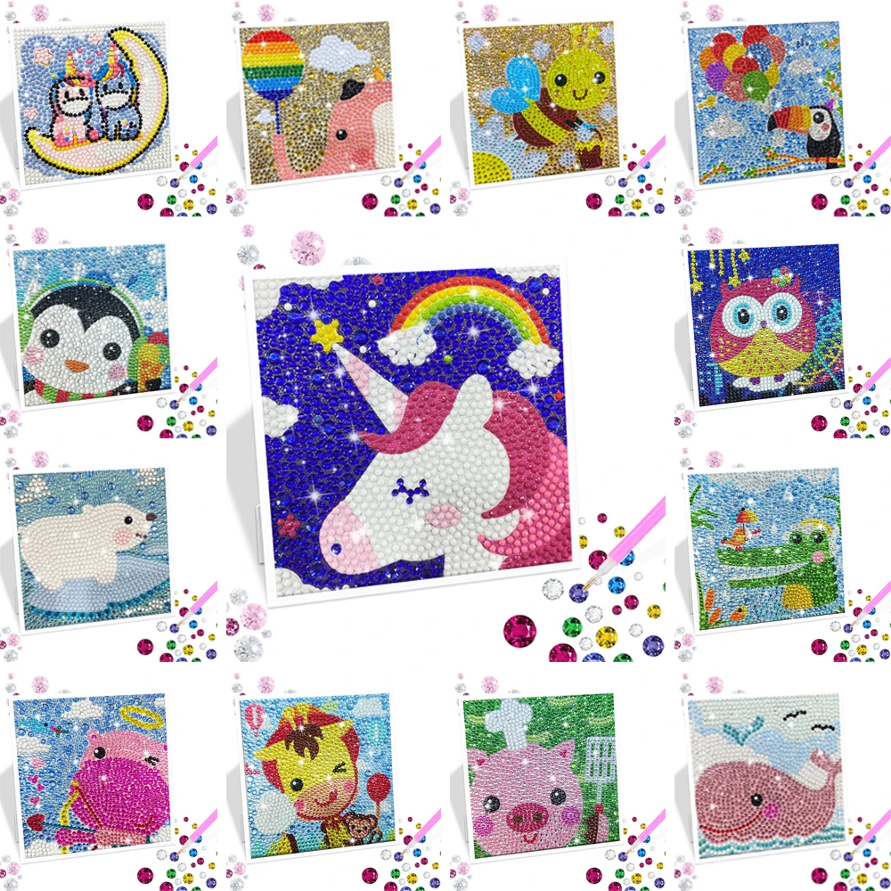 

Набор для алмазной живописи 5D «сделай сам», цифровой набор для детей, с собакой, кошкой, львом, кристаллами, алмазная вышивка, мозаика, искусс...