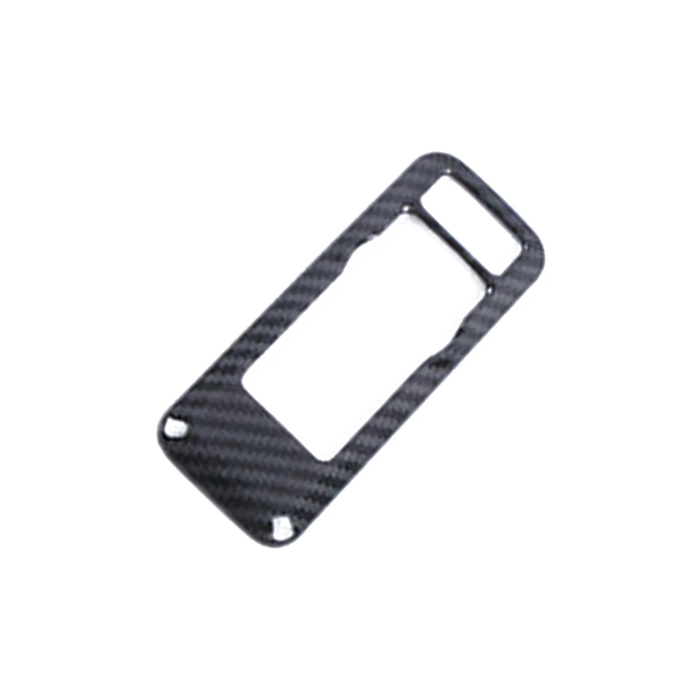 

Car Stickers Button Cover Trim Center Control Parts Stickers 1pc Carbon Fiber Black Interior Trim For Car Interior Decoration