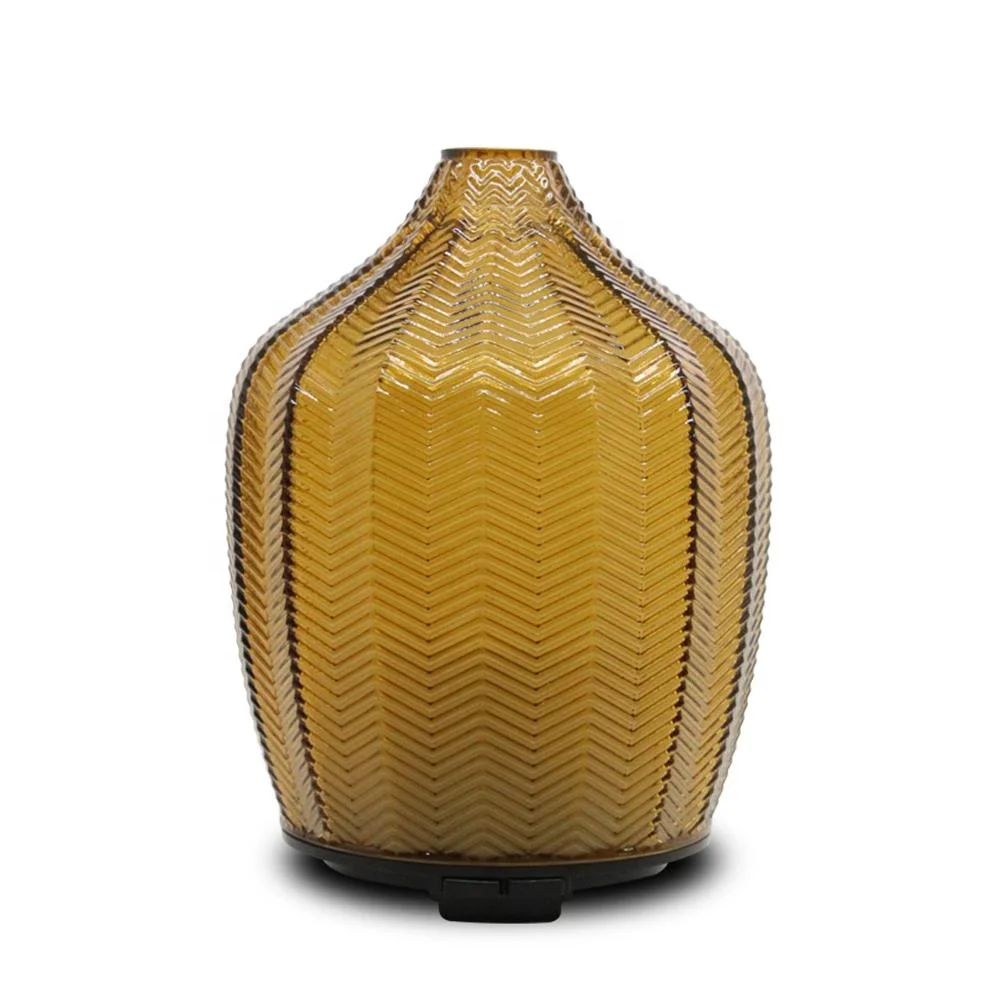 

Hot selling portable hotel decoration yellow art glass aroma diffuser