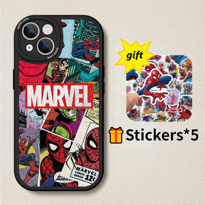 

iphone case Marvel comic Imitation sheepskin for iphone xr case X iphone 6 7 8plus cover iphone 11 12 13mini 14 PRO MAX celular