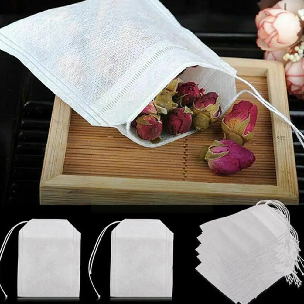 

New 100pcs Food Grade Non-woven Fabric Tea Bags Tea Filter Bags For Spice Disposable Tea Bags Disposable Tea Bags Filter Ba O2M4