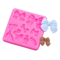 2022new 1pcs bow knot resin art molds silicone fondant mould cake decoration tools pastry kitchen baking accessories set