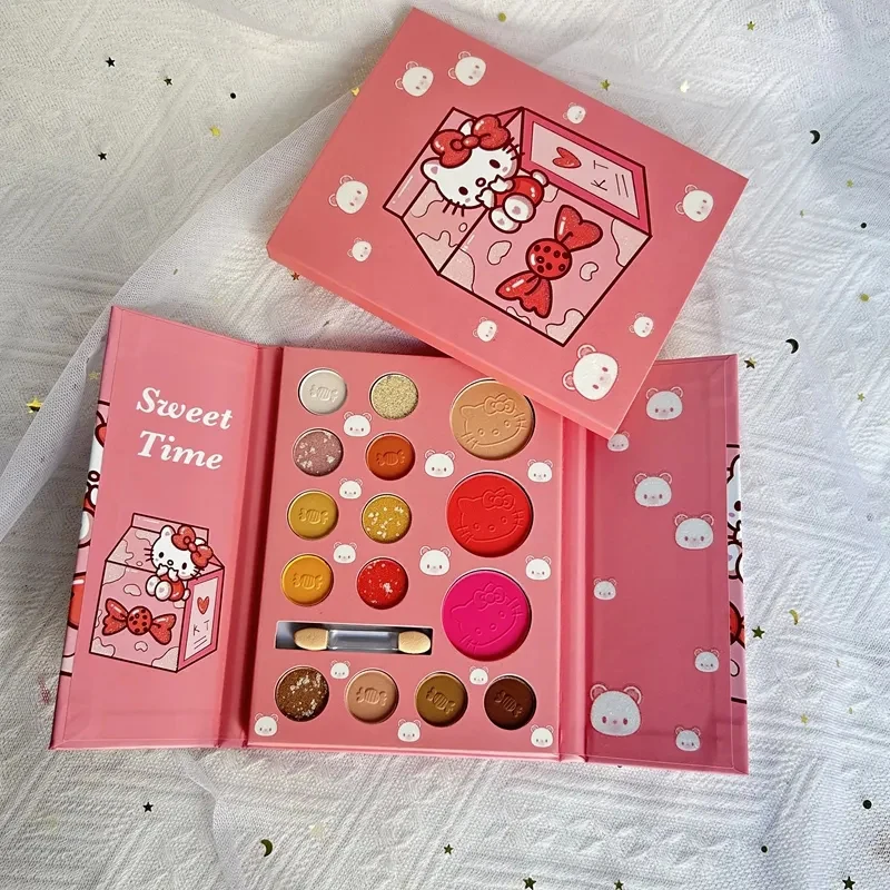 Палетка теней для век Miniso Hello Kitty 15 цветов милая фигурка Sanrio матовые перламутровые