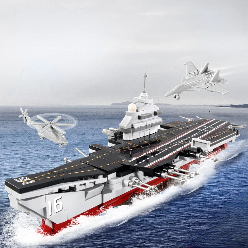 

Building Blocks Aircraft Carrier Compatible with Lego Small Particles To Build A Ship Educational Toy Boy Gift
