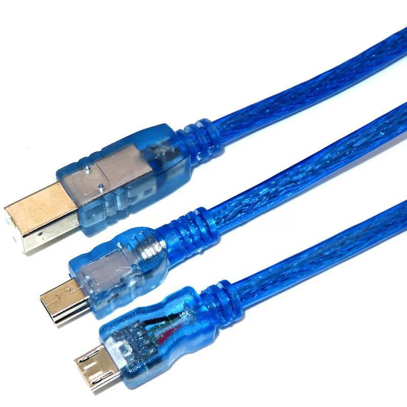 USB-кабель 30 см для Uno r3/Nano/MEGA 2560/Leonardo/Pro micro/DUE Blue высококачественный тип A USB/Mini USB/Micro