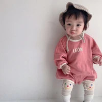 2022 autumn new baby long sleeve cotton bodysuit cute letter print infant boy jumpsuit loose baby girl casual clothes 0 24m