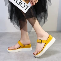 womens summer flat sandal crystal transparent shoes buckle solid flats lady fashion beach shoes thick platform outdoor slippers