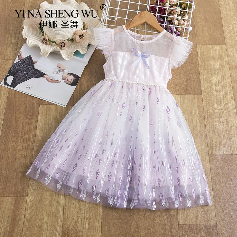 

Children's Clothing Dress Cute Princess Costume Summer Baby Girls Short Sleeve Dresses Kids Birthday Party Costumes 3-4 Years