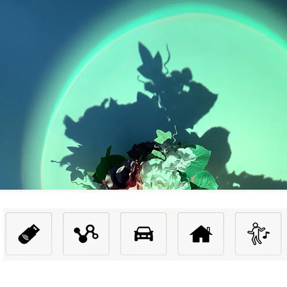 1 шт. свет заката Радужный проекционный семь цветов USB прямая трансляция фон