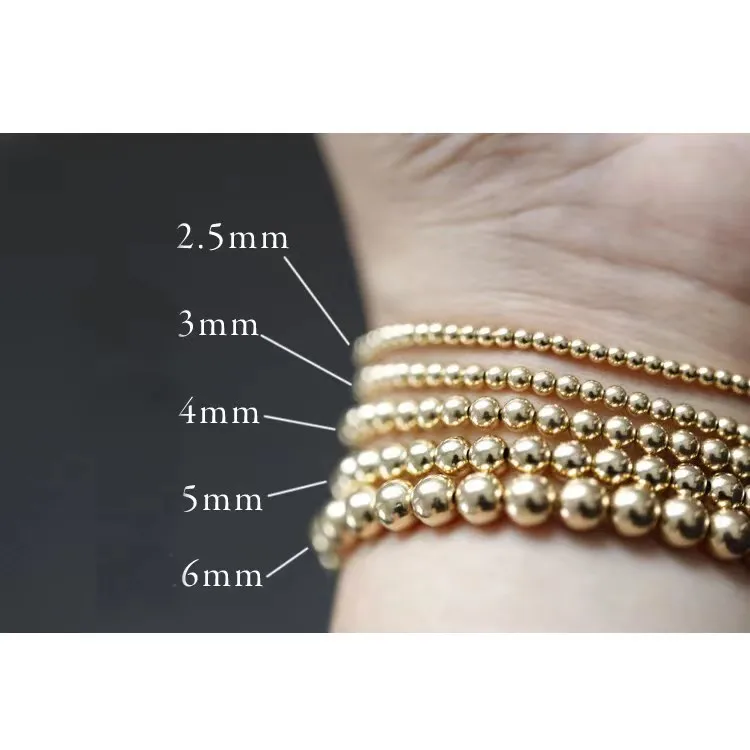 14K Gold Filled Round Beads Bulk, Seamless Beads for Jewelry Making, Jewelry Findings Wholesale