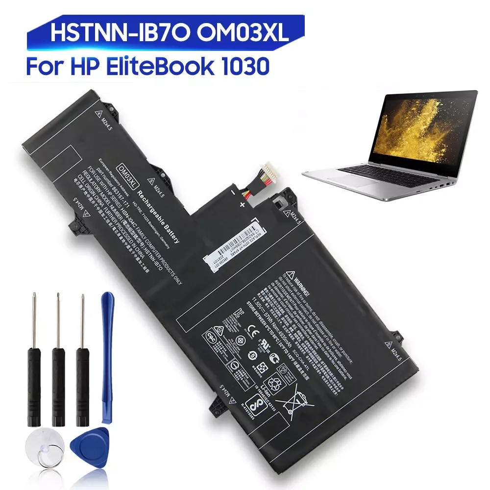 

2023New Original Replacement Battery For HP EliteBook 1030 G2 1GY31PA HSTNN-IB7O OM03XL Genuine Laptop Battery 4935mAh