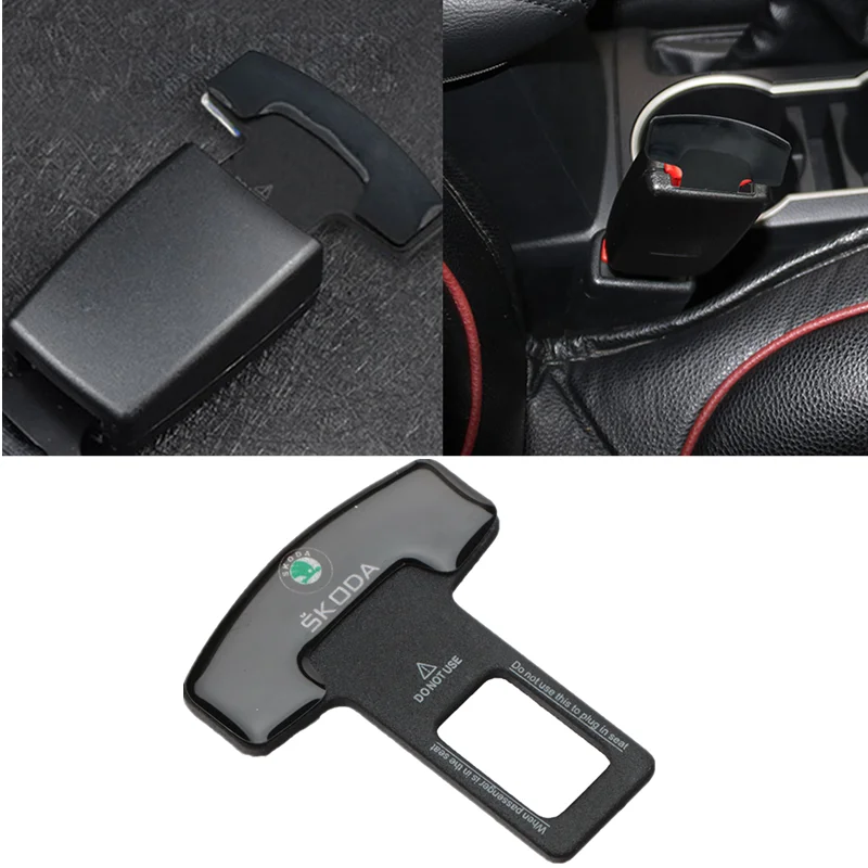 

1/2Pcs Metal Car Interior Seat Belt Clip Safety Belt Plug For Skoda Octavia 2 3 A7 Rapid Kodiaq Fabia Superb Kamiq