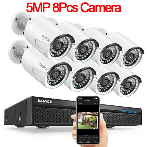 Камера видеонаблюдения SANNCE, 8 каналов, 8 Мп, NVR, POE, IP66