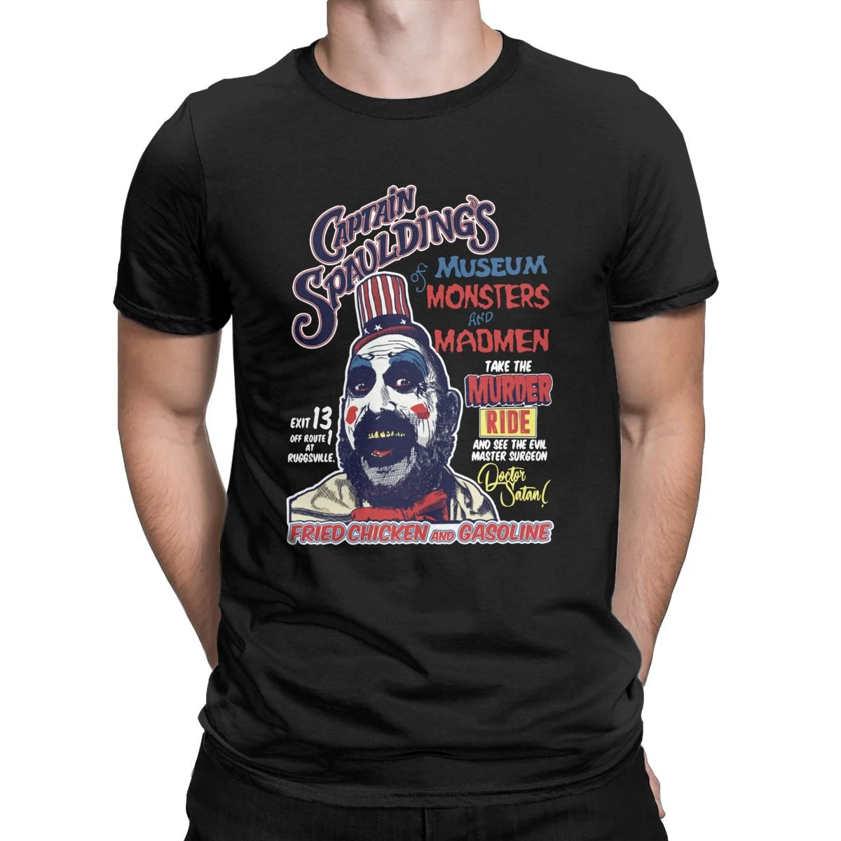 

Men T-Shirt Captain Spaulding's Museum Of Monsters And Madmen Funny 100% Cotton Tee Clowns T Shirt O Neck Tops New Arrival