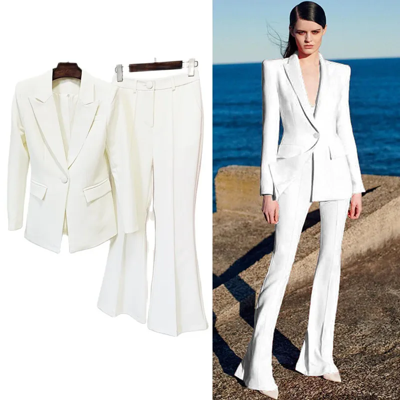 Professional Suit Pants Suit Women Thin White Suit Jacket Slim Trousers Two-piece 2023 Summer New Women's Clothing
