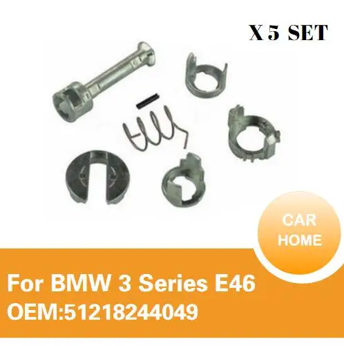 

x5 Set For BMW 3 Series E46 DOOR LOCK LOCK CYLINDER REPAIR KIT FRONT LEFT OR RIGHT OE 51217019975 New