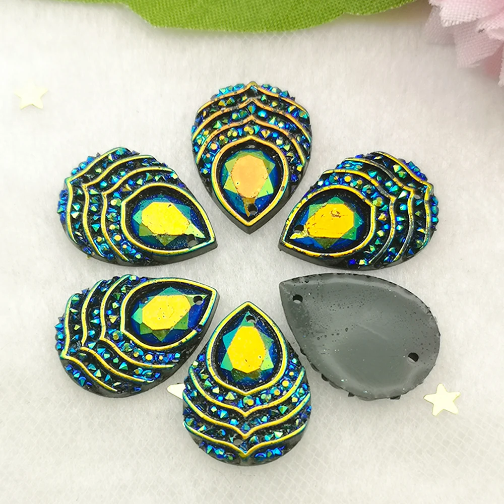 40 шт. кристаллы для украшения свадебного платья 13 х18 мм