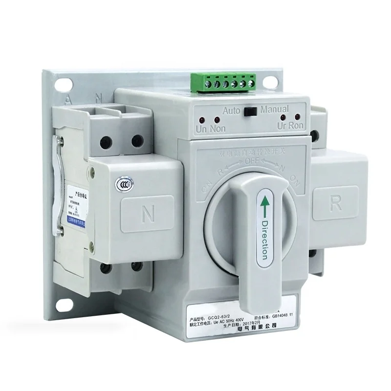 Mudança Automática do Interruptor da Comutação de 2p 63a sobre o Interruptor 50 60hz Ac400v cn Zhe 632p Branco 400v 2s