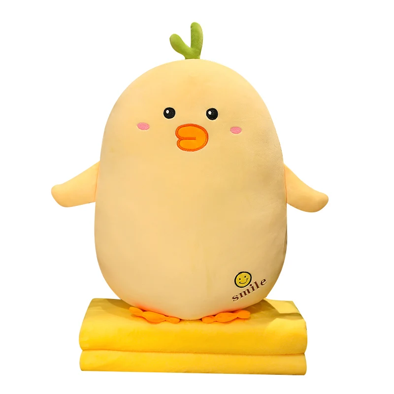 

Nice Fluffy Plush Duck Pillow With Blanket Stuffed Plush Animal Duck Toys Bed Sleeping Pillow Cartoon Lovely Girl Gift